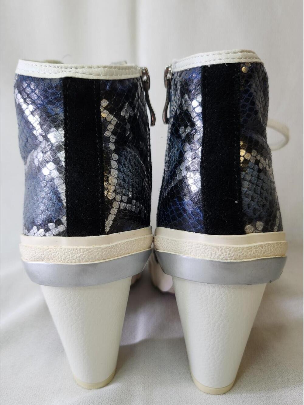 Giuseppe Zanotti Black White Snake Print Star Ankle Bootie Leather 8.5 - Picture 4 of 10